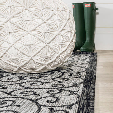 Madrid Vintage Filigree Textured Weave Indoor/outdoor Area Rug